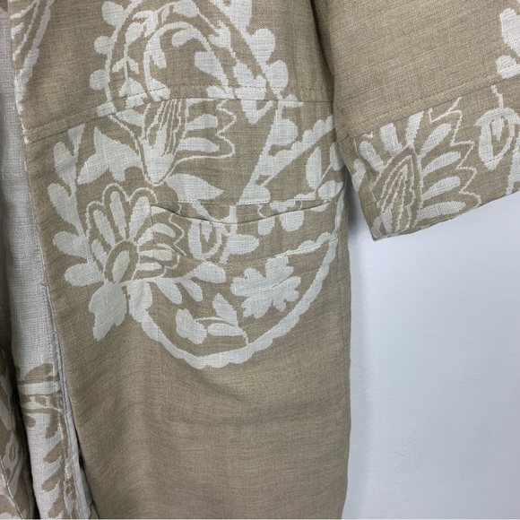 Chico’s Linen Paisley Print Jacket - Picture 6 of 9